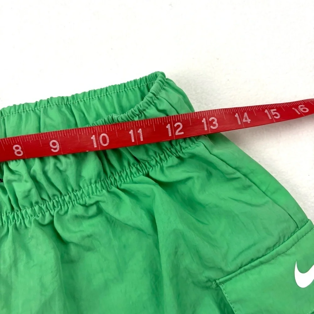 Nike Bright Green‎ High Rise Loose Fit Windbreaker Cargo Pockets Shorts (S)
